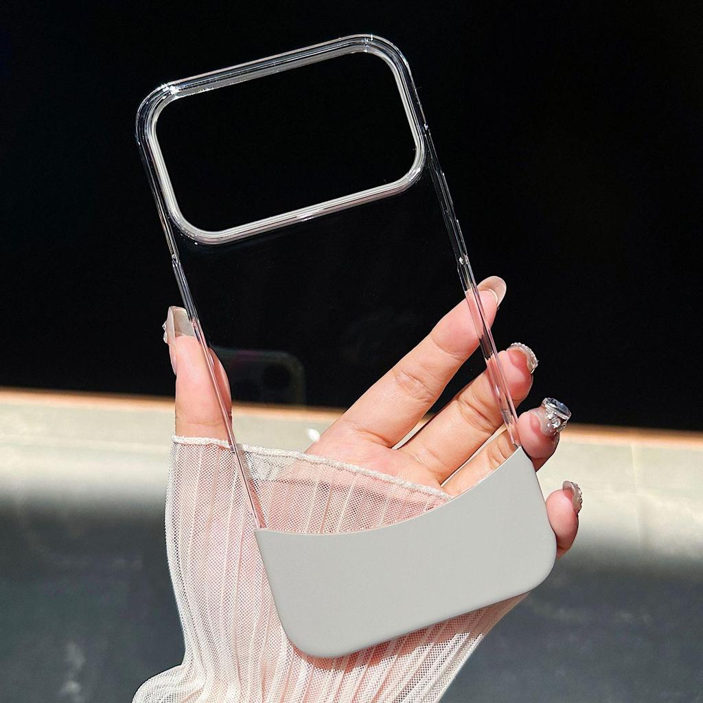 Creative Apple 17 ProMax iPhone16 Two-in-One Spliced Phone Case with Top/Bottom Inserts and iPhone14/15 Transparent Protection
