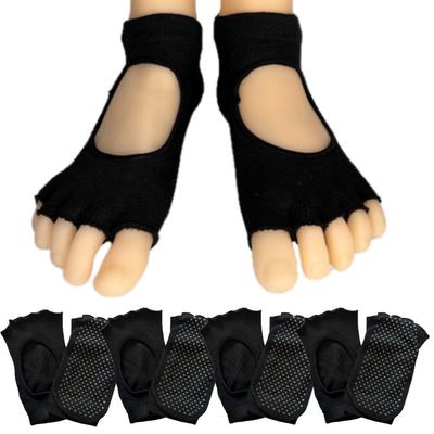 NAKAMAJITA Yoga Set of Sizes Number Black X Socks, Five-Toe, Non-Slip Soles, 4, 22-25cm (JP, Size, 22.0 Cm, 25.0 Cm, 4, 4)