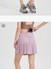 Women's Plus Size Quick-Dry Pleated White Tennis Skirt with Anti-Exposure Shorts