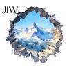 Landscape Wall Covering Snow Peak Sticker, 3D Decorative Decal, Durable Nordic Style Home Accents PVC Waterproof Window Film, for Living Room Bedroom