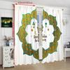 2PCS Festival Blessing - Ramadan Auspicious (Lantern - Moon) Printed Curtain Polyester Material Suitable for Bedroom Living Room