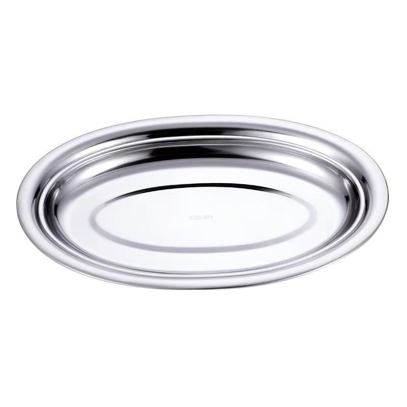 304 Lebensmittelqualität Edelstahl Ovales Fischgericht für Straßenverkauf und Heimversammlungen