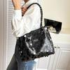 Yogodlns New Shiny Sequins Women's Shoulder Shopping Bag Glitter Handbag Large Capacity Clutch Purse Fashion Party Accessory for Ladies