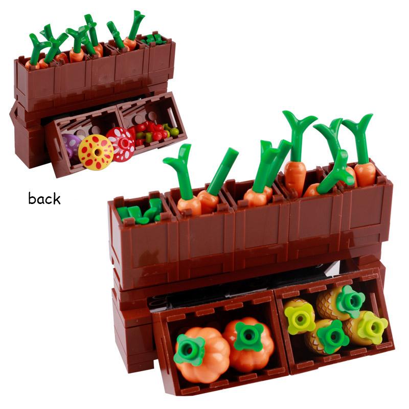 MOC Bricks Accessories City Supermarket Shop Store Building Blocks Street View Drink Food Vegetable Food Dessert Blocks Printed
