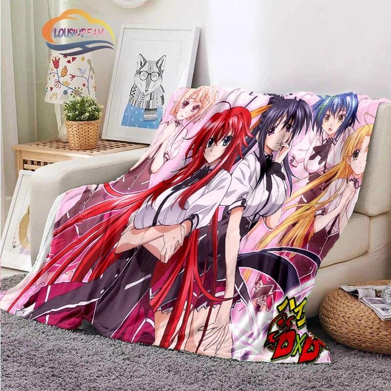 3D tištěná střední škola DxD plyšová deka Módní Flanel Fleece Sexy animace Dárek pro holčičku Sofa Nap Travel