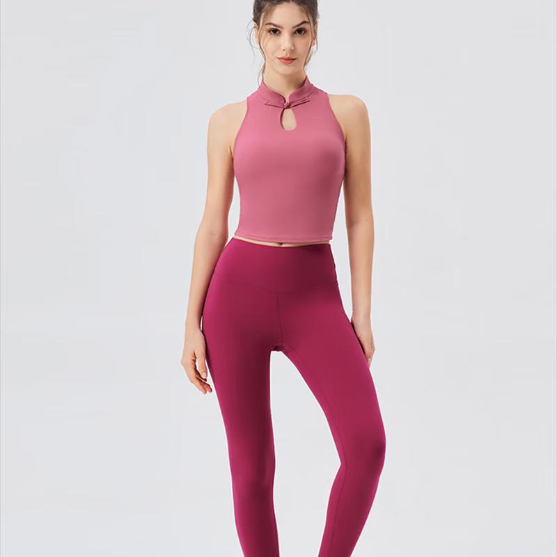 New Chinese Style Women's Yoga Vest with Chest Pad