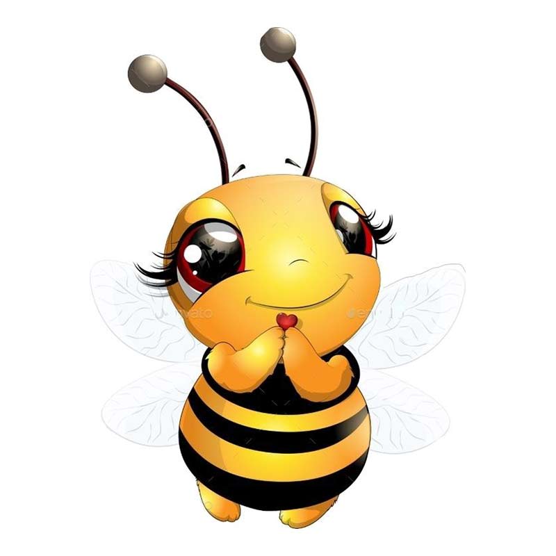 Cute Little Bee Cartoon Insect Car Stickers Waterproof Vinyl Decals Auto Body Window Decor Motorcycle Helmet Stickers M461