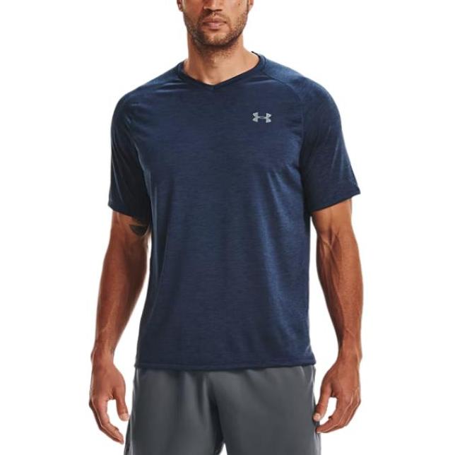Under Armour T Shirts Men's Dark Blue Crew Neck Moderate Straight Fit 1328190-408
