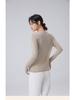 New Autumn/Winter Modal Wool Crew Neck Base Layer Top - White Long Sleeve Shirt