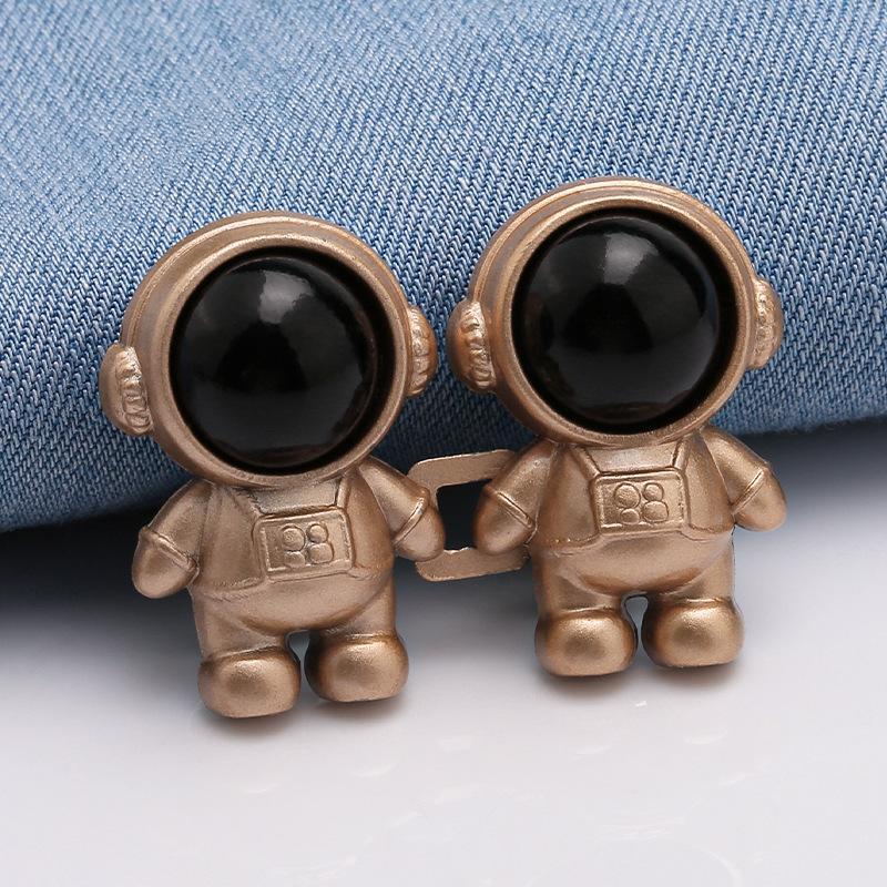 1 Paar verstellbare Taillenschnallen Astronaut Raumfahrer Metall Taillenstraffer Druckknopf für Hosen Jeans Hosen Röcke Versteller