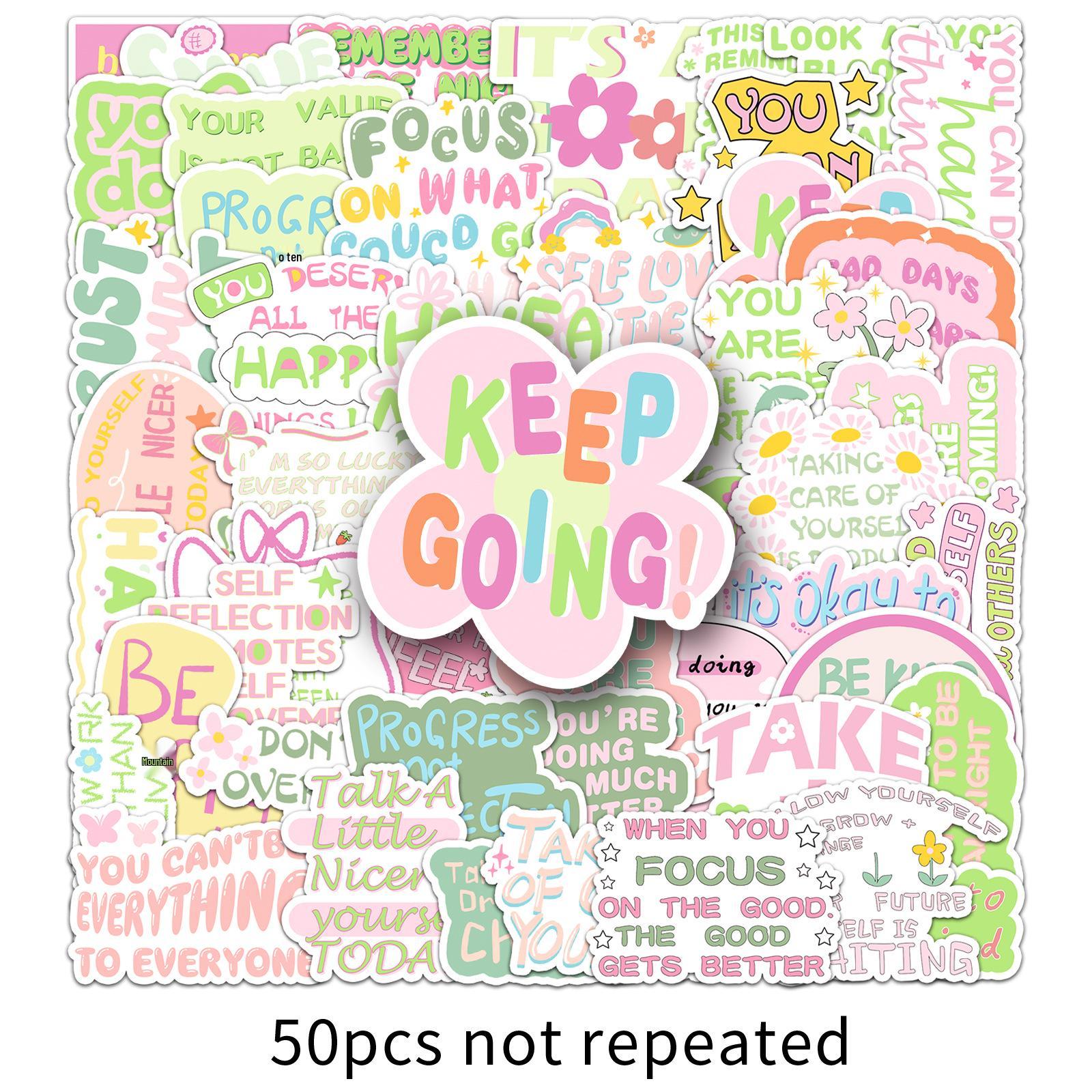 50 Danish Pink Inspirational Graffiti Stickers for Phones & Suitcases
