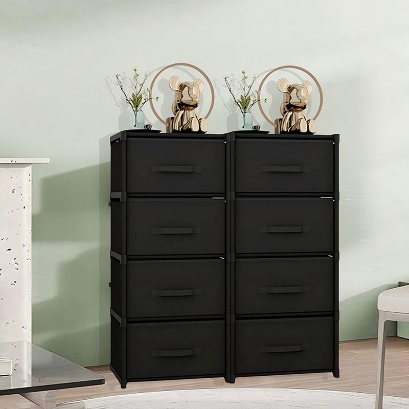 1PC Room Vanity with 4 Drawers, Fabric Vanity, Bedroom, Closet, Vertical Storage Unit for Office, Black