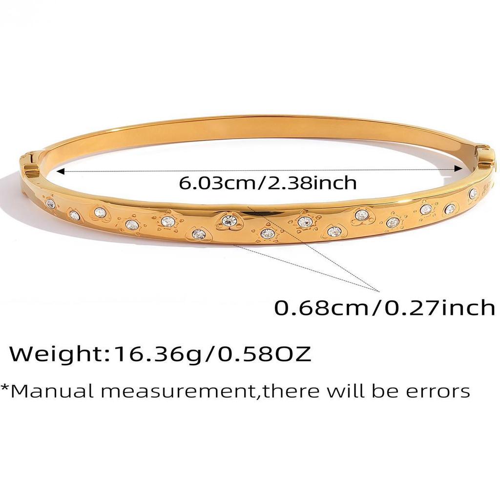 Elegant Zircon Star Bangle: Non-Fading, High-End Women's Jewelry