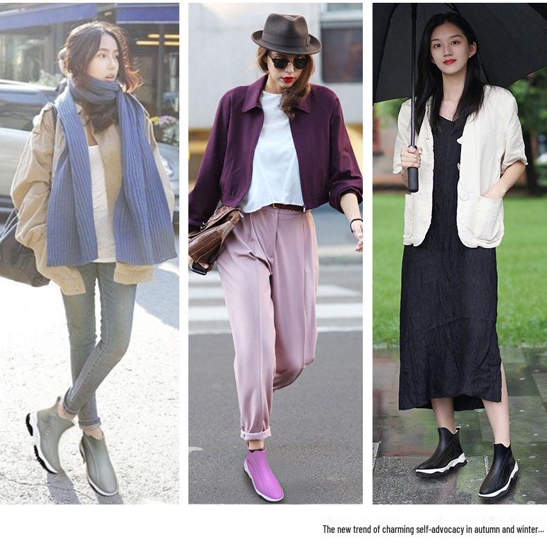Women's Waterproof Rain Boots: Short-Cuffed Non-Slip Summer Shoes for Outdoor Wear and Kitchen Use.