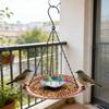Bird Feeders For Outdoors Decorative Metal Water Bowl Iron Bird Feeder For Window For Garden Backyard Patio Porch Window Railing