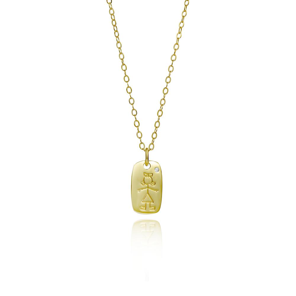 

VEWANT 925 Silver Boy Girls Square Rectangle Pendant Birth Necklace Long Chain Women Luxury Fine Jewelry