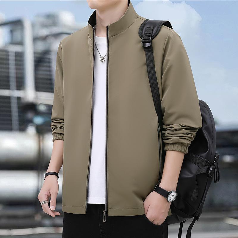 Baseball Collar Spring and Autumn Solid Color Versatile Casual Korean Version Loose Stand-up Collar Top Jacket Jacket