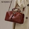 AUDIJIA Women's Genuine Leather Boston Pillow Bag