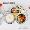 ZISIZ 304 Stainless Steel Divided Meal Plate