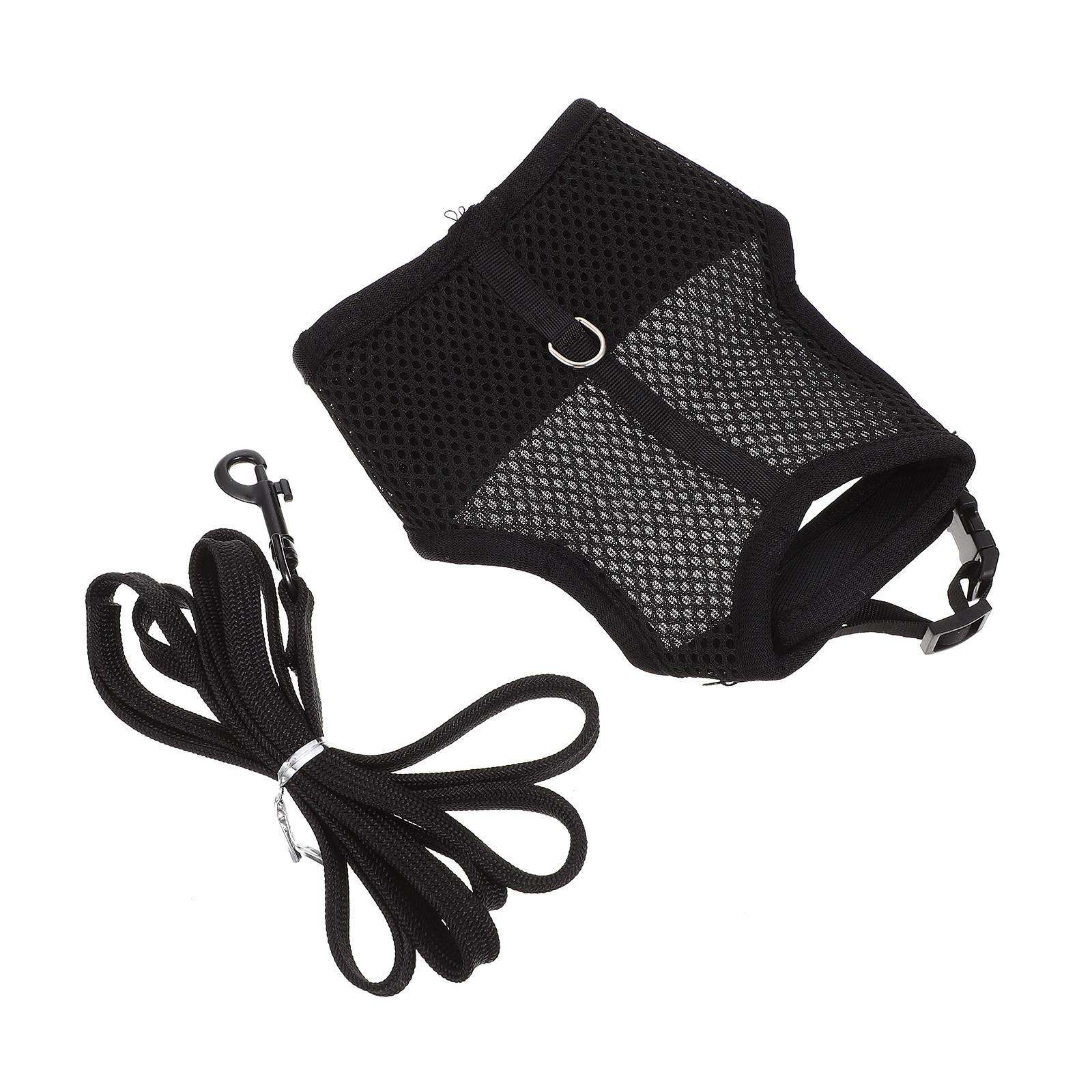 1Set Pet Leash Bunny Harness Breathable Rabbit Harness Leash Set Small Pet Walking Rabbit Traction Rope Supplies 29X18X10.4CM
