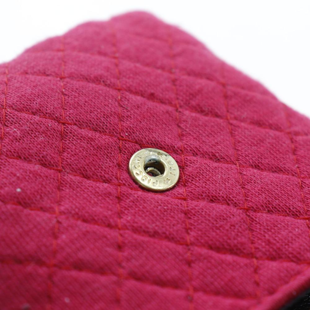 CHANEL Chain pouch Pouch micro Red cotton Women Used