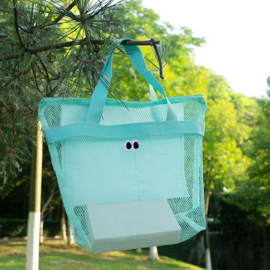 Summer Beach Tote Big Eyes Mesh Bag Sand-proof Waterproof Large Lightweight Travel Bag