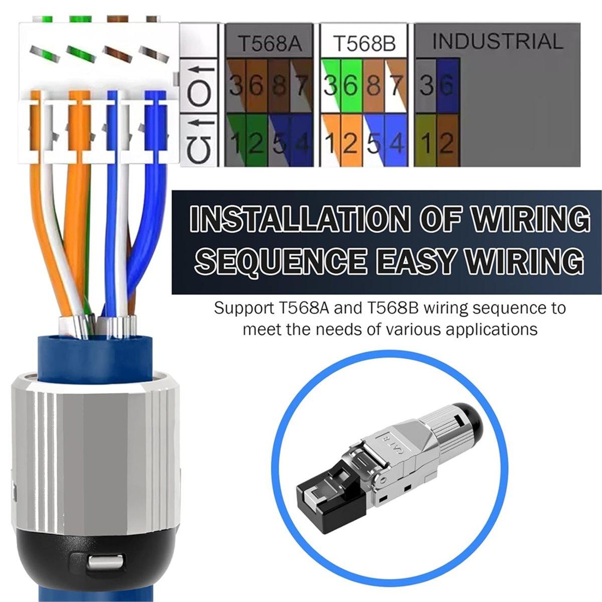 

2026 New 4pcs CAT 8 RJ45 Connector Network Connector for Rigid LAN Cable Installation Cable Ethernet LAN Connector China Mainland