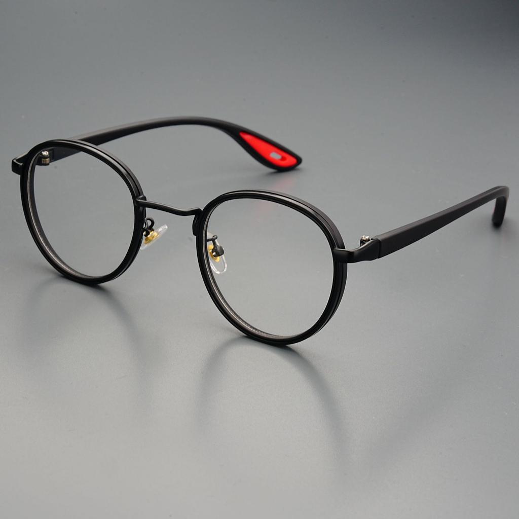 Metal Anti-Blue Light Glasses Women Men Vintage Round Frame Eye Protection Ultra Light Eyeglasses
