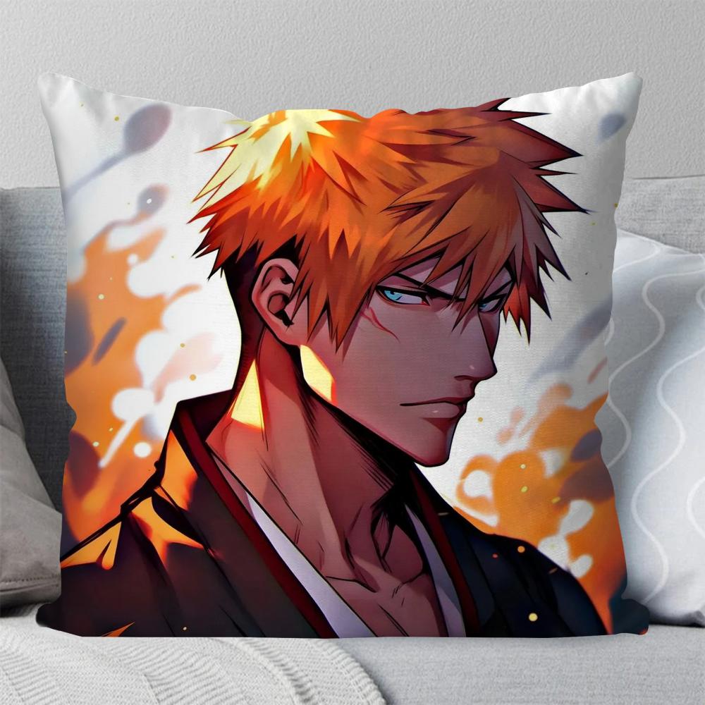 Kurosaki Ichigo Anime Bleach Pillow Case Square Pillow Bedroom Sofa LeisureComfort Cushion Car Living Room Home Decoration 40X40