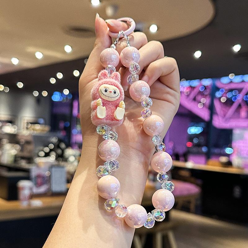 Labub Cartoon Doll Mobile Phone Lanyard DIY Keychain Pendant Student Couple Bag Pendant Small Gift