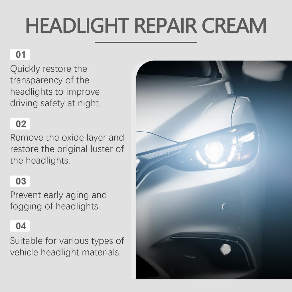 Homonth Car Headlight Restoration Polishing Kits Headlamp Scratch Remover Repair Cleaning Paste Remove Oxidation Headlight Polish Liquid