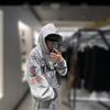 Mens Oversized Distressed Cotton Hoodie With Colorblock Patchwork Print Zip-Up Sweatshirt Fall Casual Wear
