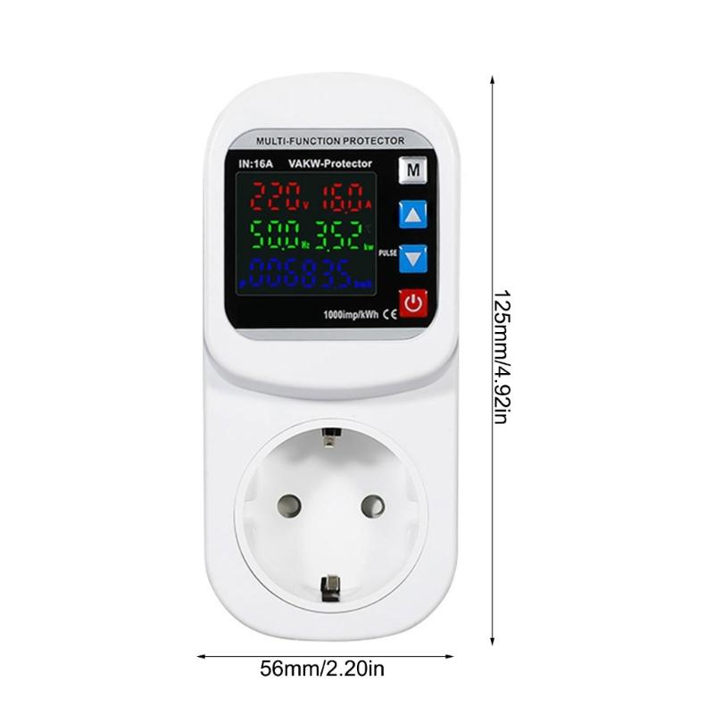 16A Automatic Voltages Current Protector EU Socket with Fault Detection & Factory resets Upgrades for Home Appliances