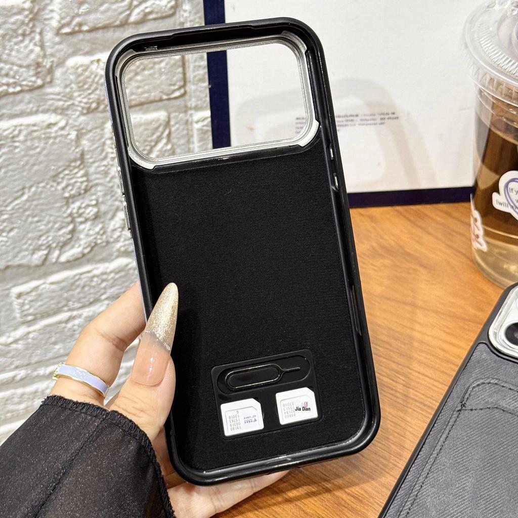 Denim Texture Card Holder Phone Case for Apple 17 Pro/16 Pro/15