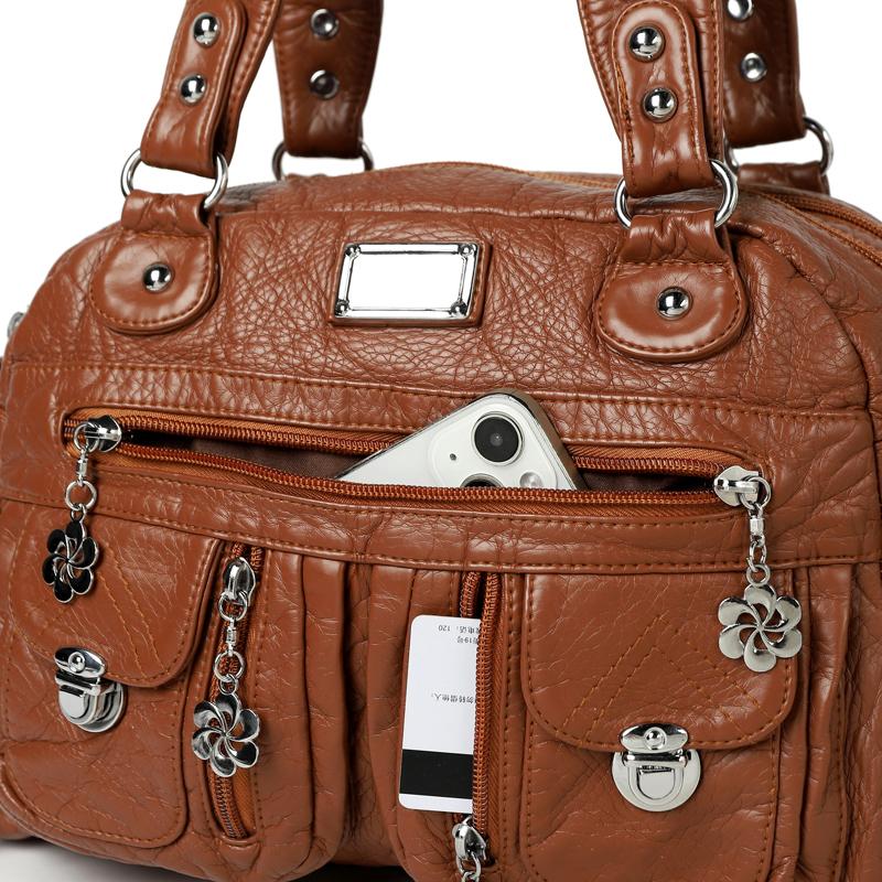 Γυναικεία Ρετρό Τσάντα Ώμου Crossbody Μεγάλης Χωρητικότητας PU Τσάντα Tote