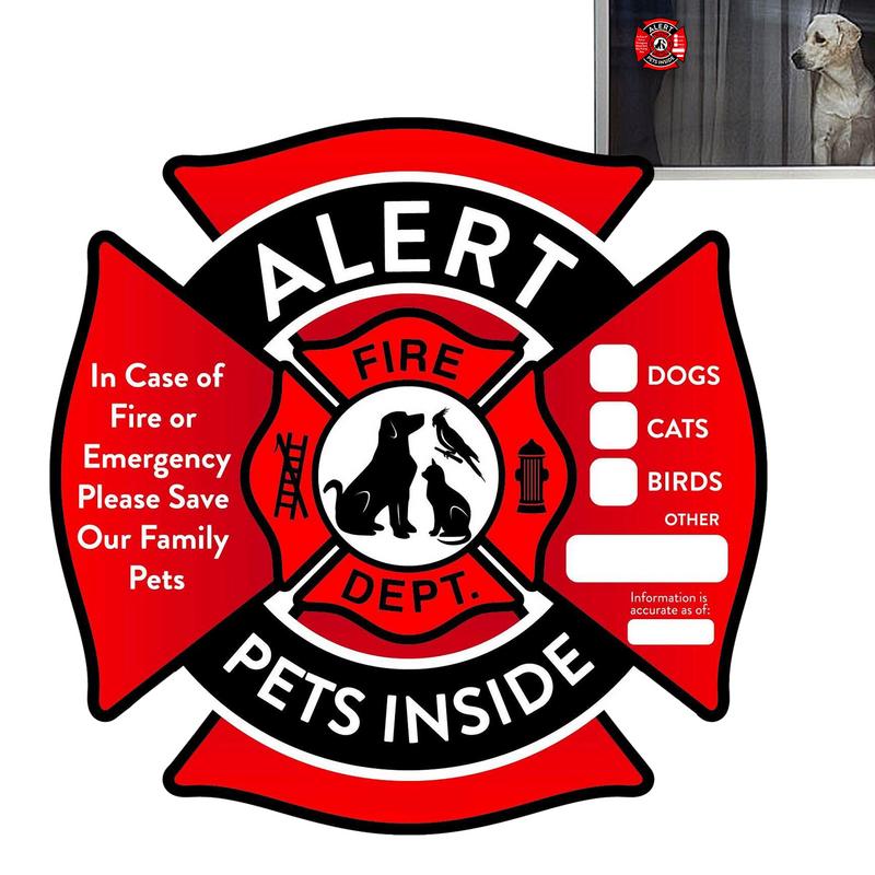 Pet Alert Safety Fire Rescue Stickers Window Cling Pets Inside Decal Stickers UV Fade Resistant Alert Safety Fire Rescue Sticker