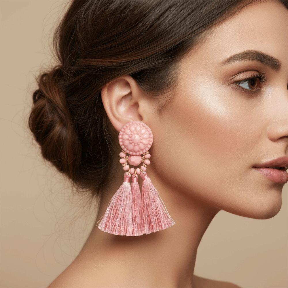Neue Lange Quaste Geometrische Ohrringe Bunte Elegante Lange Ohrringe Böhmischer Stil Ohrring Damen
