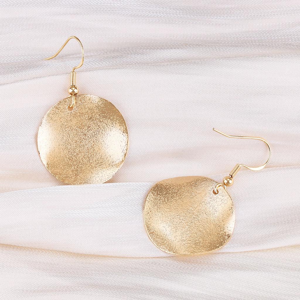 Irregular Round Drop Earrings for Women Simple Curved Frosted Allergy Resistant Piercing Earrings Jewelry