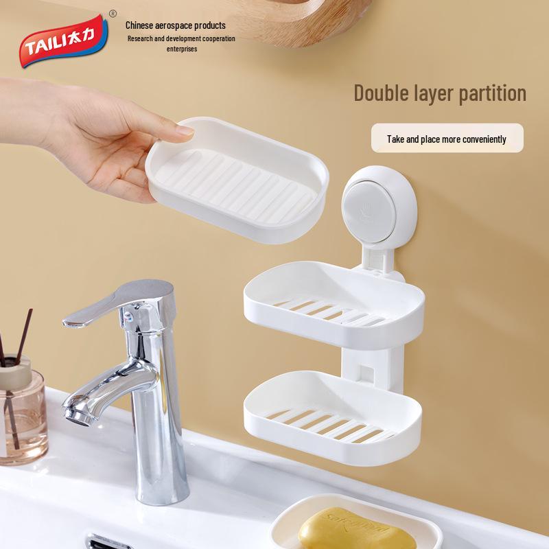 Tali Wandmontierter Doppelschichtiger Saugseifenhalter mit Ablauf