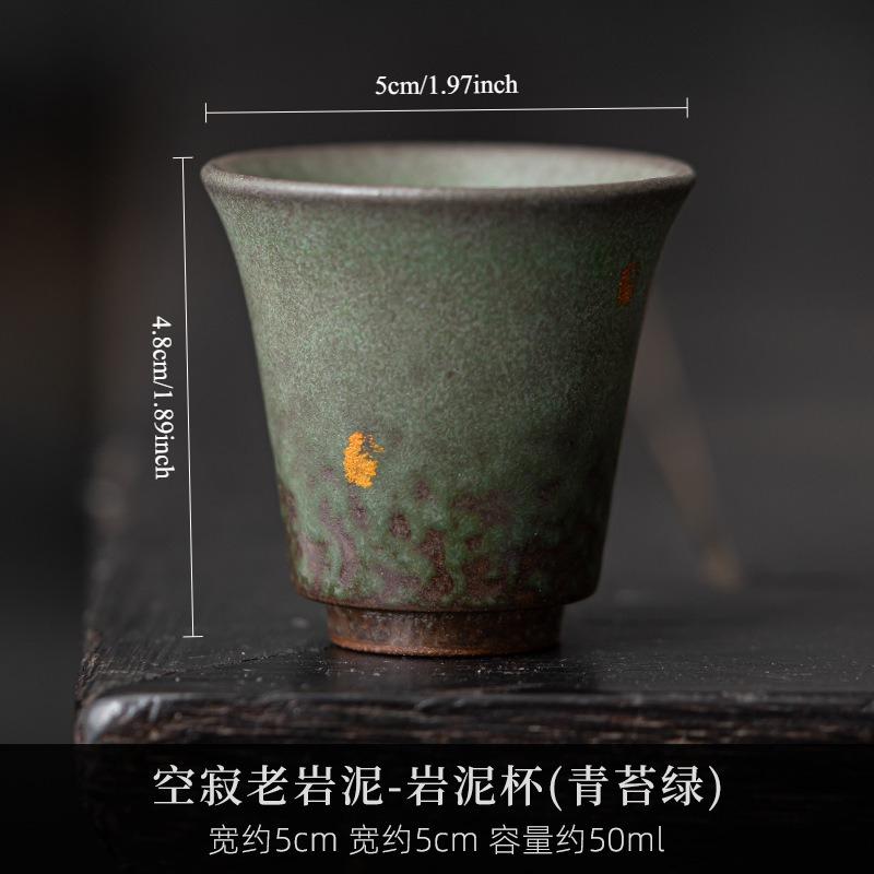 Bronze Glaze Hand Gold Splatter Rock Clay Tea Cup Small Gongfu Master Cup Vintage Home Tea Ceremony Gift