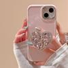 Applicable to Apple 17 Shiny Rhinestone Holder 16Promax/15Pro Love Holder Mobile Phone Case Applicable to Apple 11