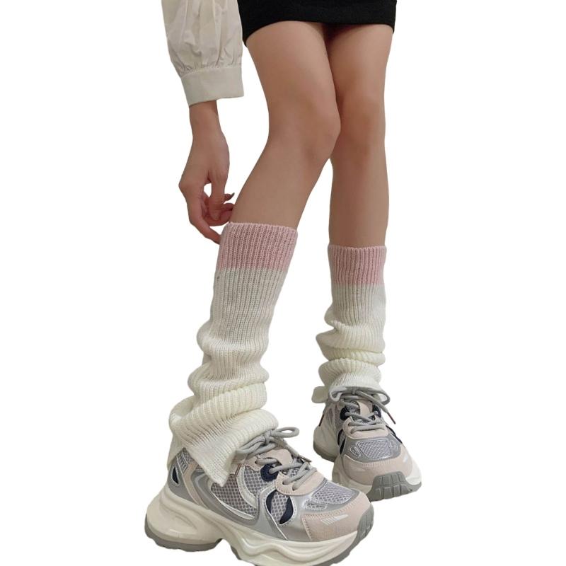 Womens Lolitas Knit Long Socks Flared Leg Warmers Harajuku Booties Socks Winter Warm Ankle Heap Socks