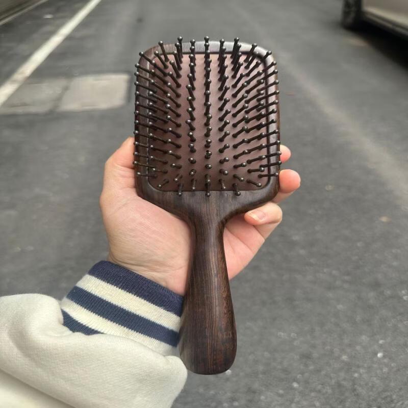 Ebony Wood Air Cushion Meridian Comb