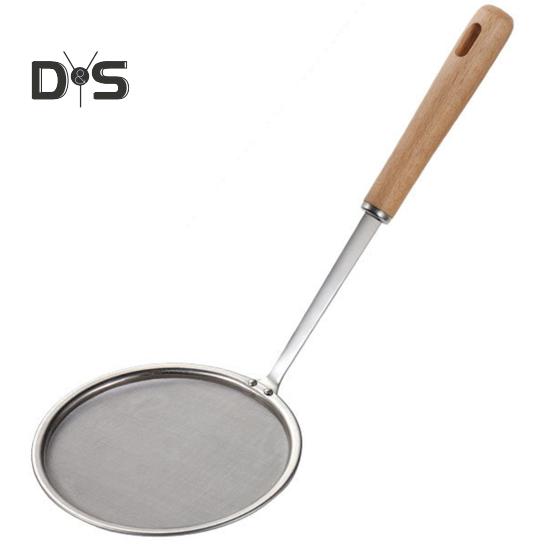 Oil Filter Spoon Stainless Steel Fast Filtering Moisture Removal Ergonomic Design with Hanging Hole Heat-resistant Drain Scoop