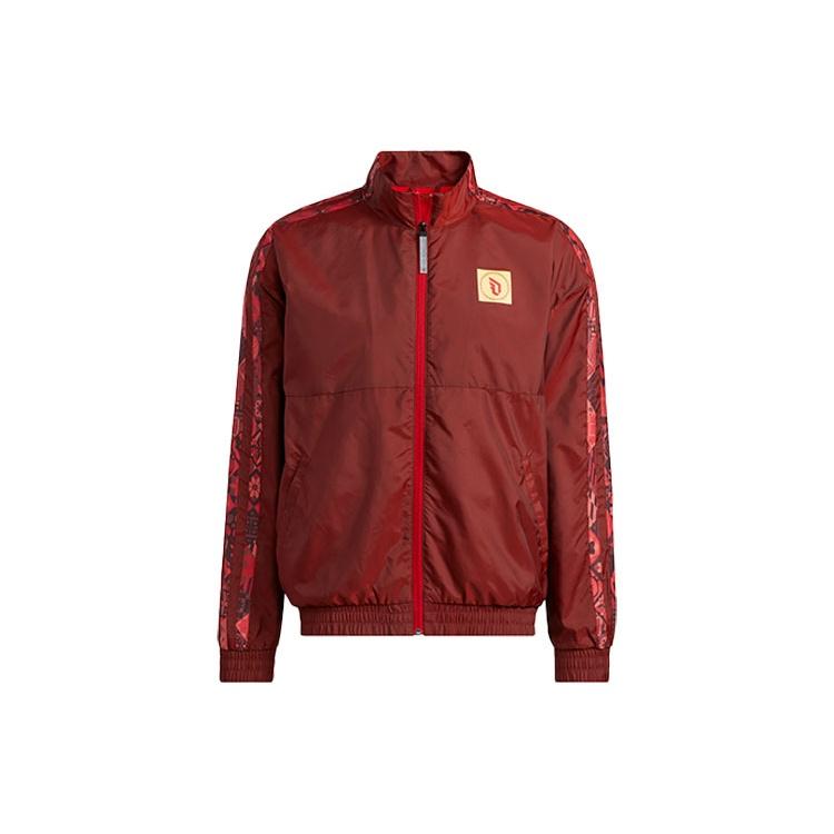 Men s adidas CNY Logo Basketball Sports Jacket Red HF5880 L