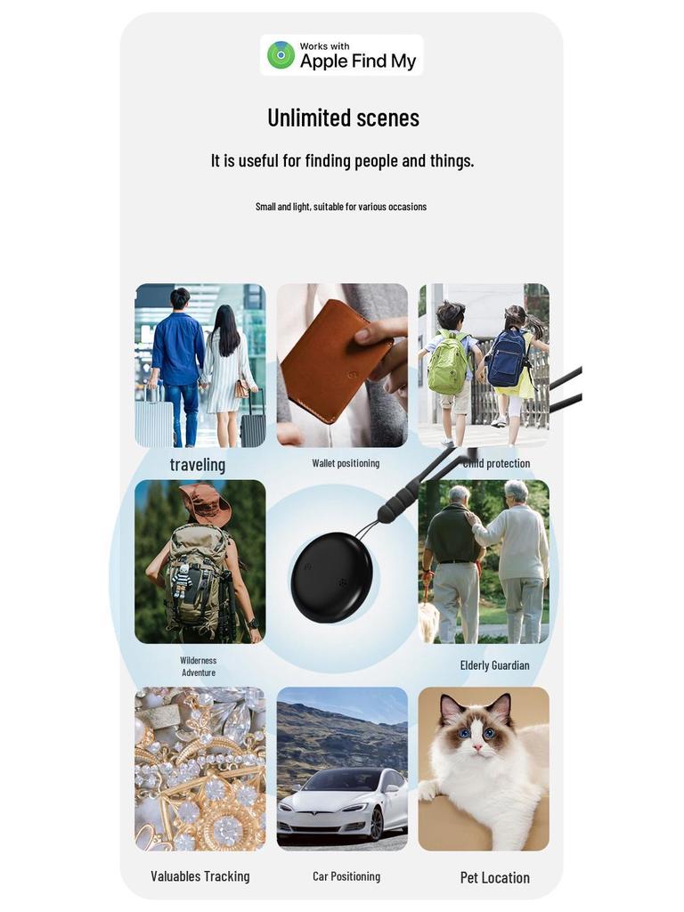 Round Bluetooth GPS Tracker for Keys, Wallets, Children, and Elderly - Anti-loss Device & Remote Finder