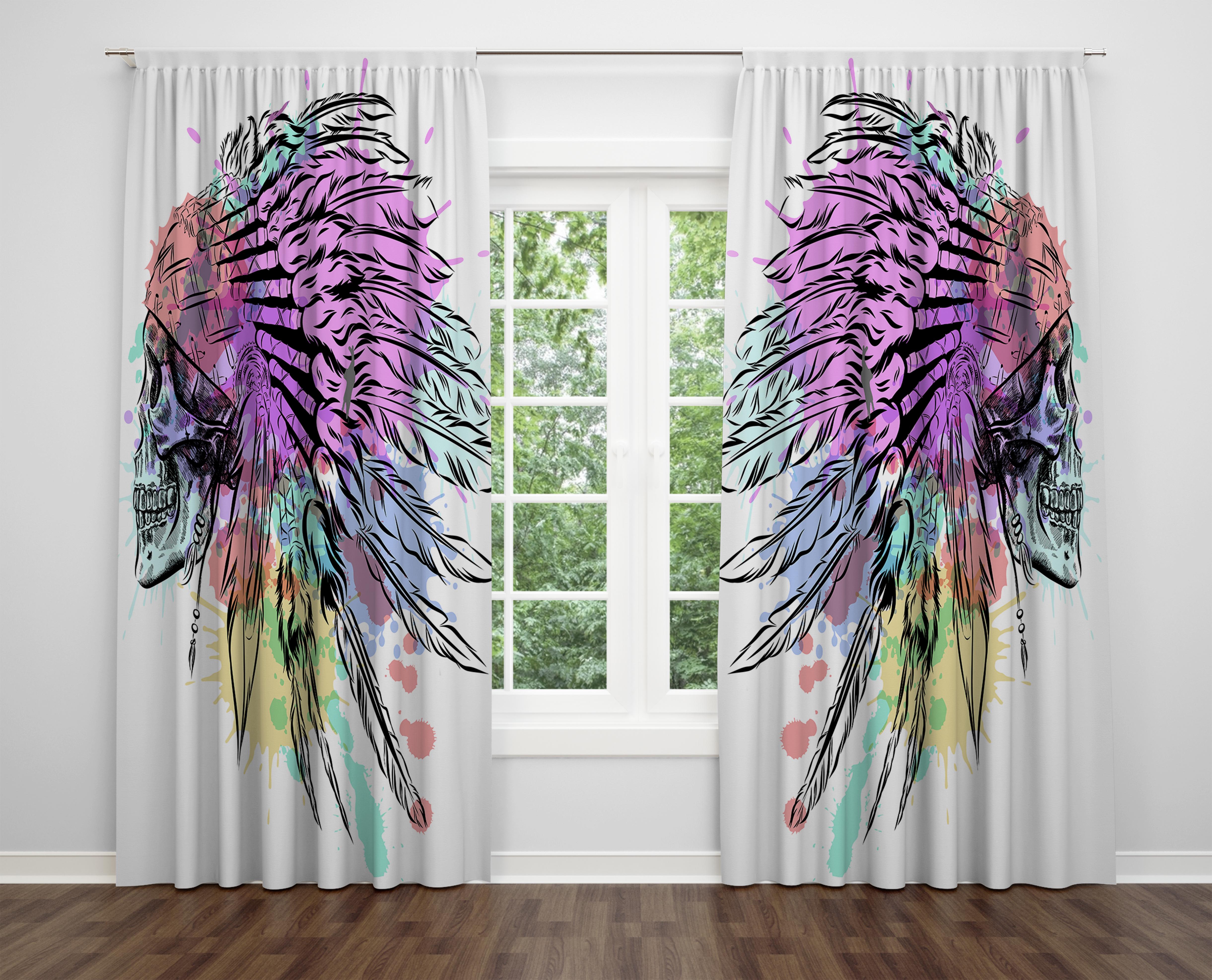 

Декоративний дизайн, високоякісна бавовняна тканина, ви можете вибрати одну або подвійну фіранку з крила 1 piece різнокольоровий