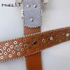 Punk Rock Rhinestone Western Belts Fashion Luxury Studded Belts Strap Diamond Bling Belts Cowgirl Cowboy Belt for Goth Jeans