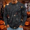 Men's Halloween Print Round Neck Long Sleeve T-Shirt