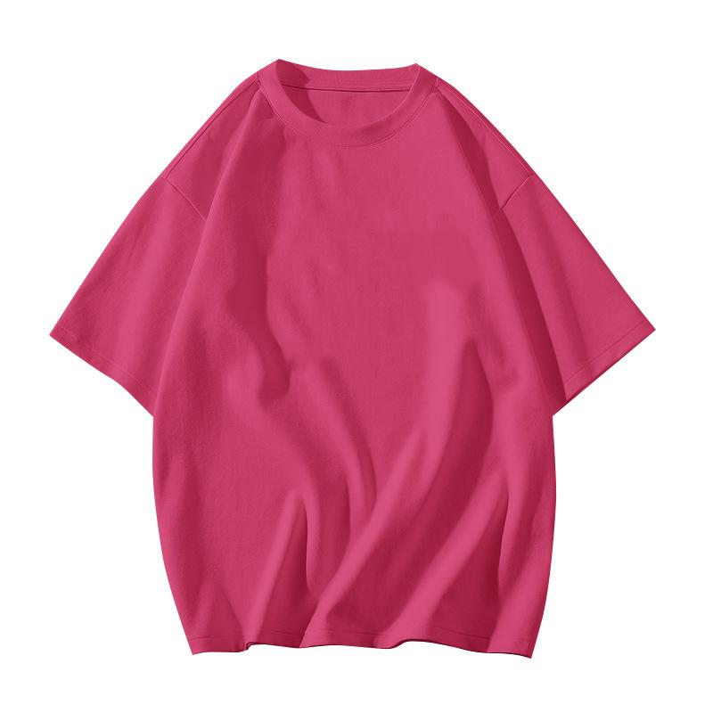Sommer Übergroßes T-Shirt Herren Damen Unisex Koreanisch 210G Baumwolle Kurzarm Basic T-Shirt Locker Oberteile Unifarben Hip Hop Y2K T-Shirts